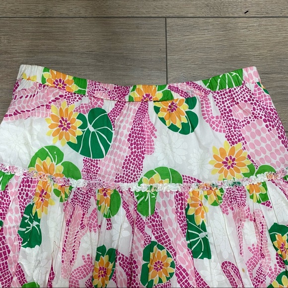 LILLY PULITZER alligator tiered circle skirt M - Picture 2 of 10